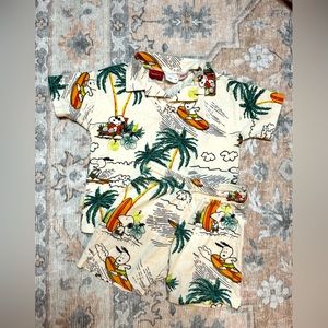 ZARA KIDS TOP AND SHORTS SET SNOOPY PEANUTS SZ 3-4T